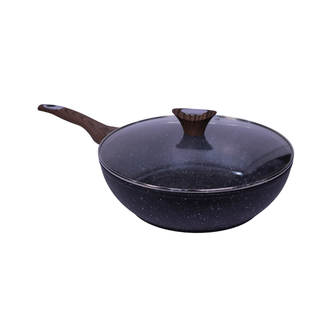 مقلاة ووك جرانيت مع غطاء – 30 سم من Olina