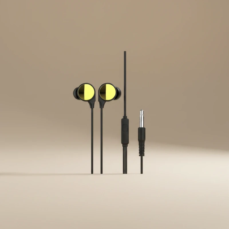 سماعة أذن سلكية MOXOM Lens MX-EP31 مقاس 3.5mm مع ميكروفون وزر متعدد الوظائف