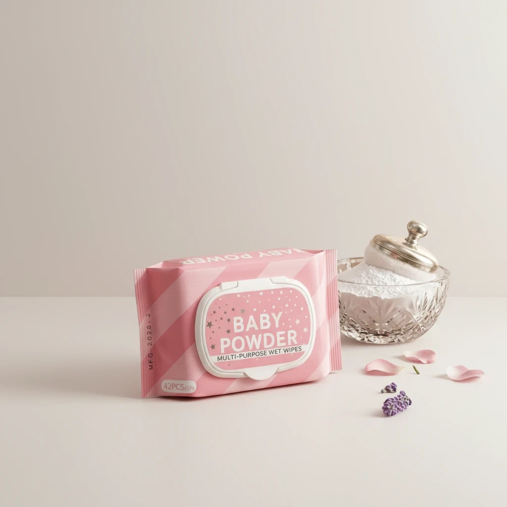 مناديل مبللة بيبي باودر متعددة الاستخدام – Baby Powder Wet Wipes 42 قطعة
