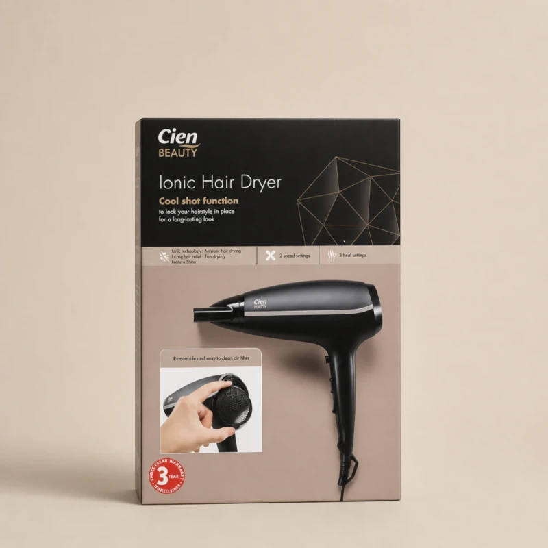 مجفف شعر Cien Beauty أيوني بـ3 درجات حرارة